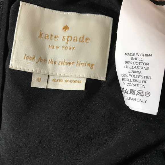Kate Spade Black Dress Sz 0 (G18) - Picture 8 of 8